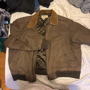 Vintage Eddie Bauer Canvas Workwear Jacket Sherpa Faux Fur Lined